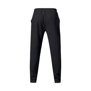 Detailed back view of men's black casual athletic joggers for spring and autumn seasons