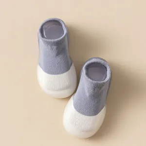 Zapatos de calcetín para bebé con suelas de goma antideslizantes, ideales para interiores