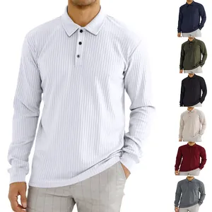 Detail showing a white ribbed polo shirt with multiple color variants on the side
