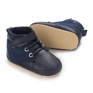 Scarpe primi passi classiche blu navy per neonati con suola morbida antiscivolo per bimbo