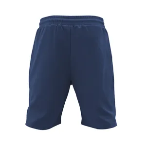 Dettaglio macro del tessuto a maglia con texture a nido d'ape blu navy su pantaloncini