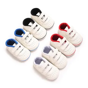 Baby Boy Pre-walker Shoes Canvas Soft Sole Infant Sneakers Non-slip Hook And Loop High Top Newborn Toddler Casual Shoes
