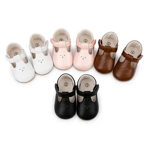 Collection of soft sole baby walking shoes available in white, pink, brown and black colors