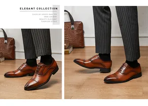 Detailansicht eleganter brauner Cap-Toe Oxford-Schuhe aus Leder zu einer Nadelstreifenhose