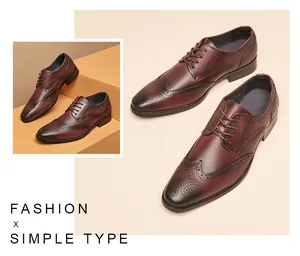 Detailansicht brauner Brogue-Schuhe aus Leder mit klassischen dekorativen Perforationen