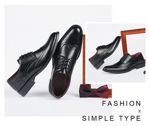 Professionele zwarte heren Brogue Derby schoenen met elegant gesneden lederen details