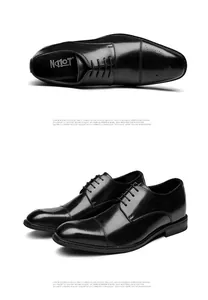 Détail de chaussures Brogue en cuir noir véritable avec un design classique à bout fleuri