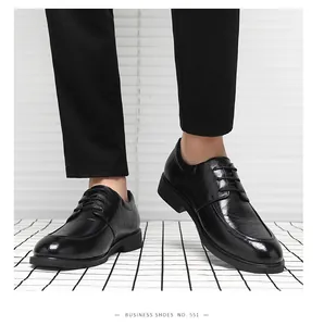 Polierte schwarze Herren Derby-Schuhe für formelles Business oder Hochzeit