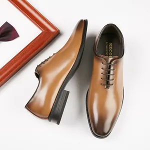 Zapatos de Vestir de Negocios de Cuero Genuino Estilo Japonés para Hombre Cordones Punta Puntiaguda Bruñido Oxford Formal