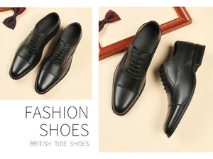 Vue détaillée de chaussures Oxford en cuir véritable noir pour homme pour tenue formelle.
