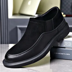 Ανδρικά Loafers από Σουέτ Δέρμα Φθινόπωρο Χειμώνας Casual Slip On Παπούτσια Επίπεδη Μαλακή Σόλα Με Εσωτερική Επένδυση Fleece Αντιολισθητικά
