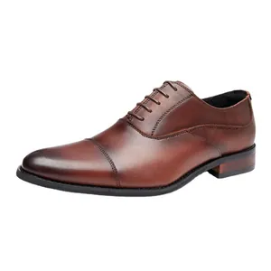Chaussures Richelieu classiques en cuir marron pour hommes, style formel et élégant pour le bureau