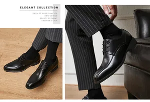 Detailansicht klassischer schwarzer Herren-Derby-Schuhe aus Leder mit Schnürdesign.