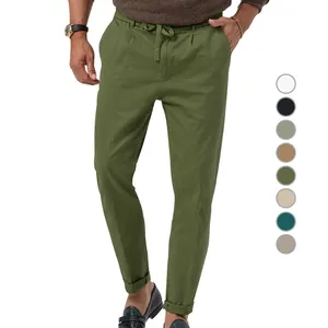 Pantaloni casual business dritti da uomo verde militare con varie opzioni di colore