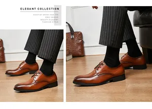 Detailansicht der braunen Leder-Derbyschuhe für Herren mit elegantem Schnürdesign für das Büro.