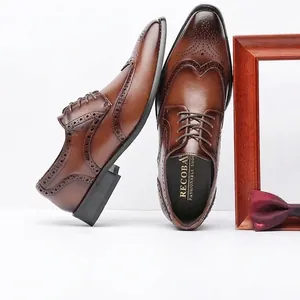 Chaussures Derby Brogue en Cuir pour Hommes Augmentation de Taille Chaussures de Ville Formelles pour Mariage Bureau Wingtip