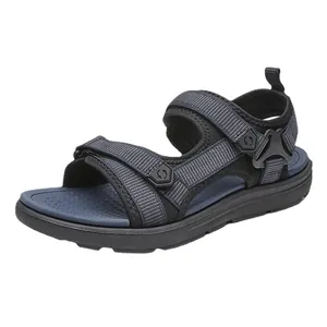 Sportieve marineblauwe outdoorsandalen voor heren met verstelbare klittenbandsluiting