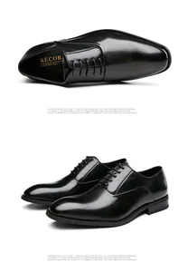 Chaussures de ville classiques en cuir noir pour hommes avec un design à lacets élégant
