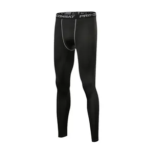 Black quick-dry children's sports compression leggings front view for basketball sports