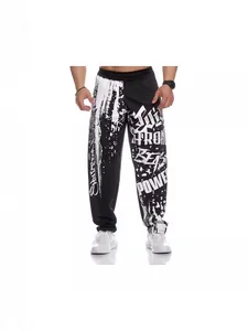 Men's Quick Dry Sports Sweatpants Graffiti Letter Print Loose Fit Jogger Pants Breathable Athletic Bottoms For Fitness Gym Training
