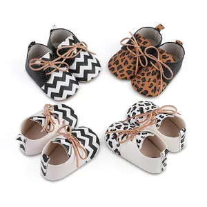 Selection of stylish baby walking shoes with leopard and chevron patterns, 0-1 year