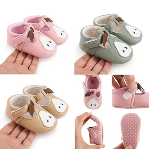 Zapatos de Premarcha para Bebé Niña Pera de Dibujos Animados Cuero PU Suave Suela de Goma Antideslizante Princesa Primeros Pasos Zapatos para Bebé