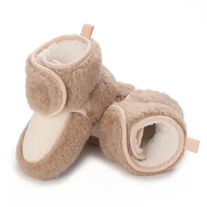Cozy and soft fleece baby boots with warm lining and secure velcro straps for winter