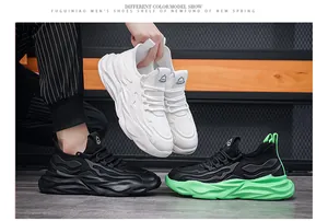 Sneaker da uomo in flyknit traspirante in vari colori con suole spesse e robuste