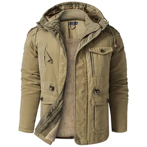 Parka pour hommes doublée de polaire avec capuche pour la chaleur extérieure extrême