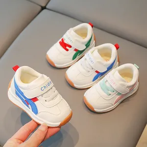 Chidier Scarpe Primi Passi Bambino Bambina Sneakers Antiscivolo Suola Morbida in Pelle PU Impermeabile Casual con Velcro Scarpe Basse