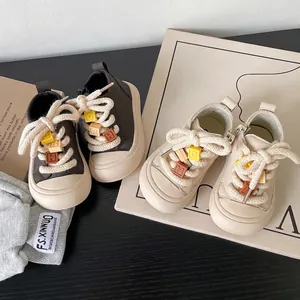 Toddler Baby Casual High Top Sneakers Microfiber Leather Soft Sole Non-slip Boots With Letter Block Decor Thick Rope Laces For Boys Girls