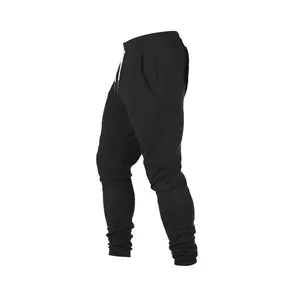 Seitenansicht der schwarzen Herren-Sport-Jogginghose mit weißem Kordelzug am Bund