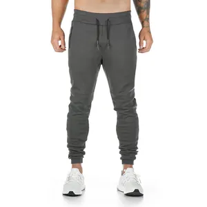 Pantalones jogger gris oscuro para hombre con cintura elástica de cordón y bolsillo