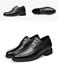 Detaillierte Ansicht klassischer schwarzer Herren-Business-Lederschuhe mit Schnürung