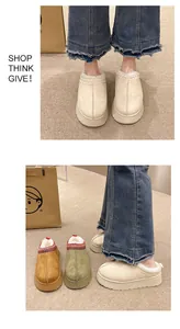 Zapatillas de ante con plataforma y forro de felpa en varios colores de otoño