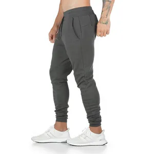 Schmal geschnittene dunkelgraue Herren-Jogginghose mit Kordelzug und Bündchen