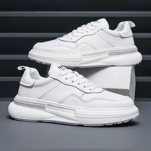 Scarpe da Skate Casual da Uomo in Vera Pelle Suola Spessa Sneakers Panda alla Moda Traspiranti Basse Allacciate da Uomo