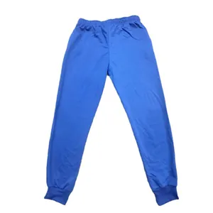 Blue men's casual joggers with elastic cuffs and waistband for autumn outdoor wear.