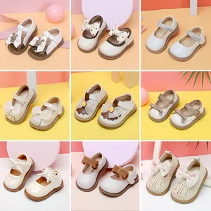 Baby Girl Princess Shoes Soft Microfiber Leather Toddler Walking Shoes Bowknot Mary Jane Flat Shoes For Spring Autumn