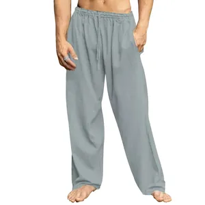 Locker sitzende graue Freizeithose für Herren mit bequemem Kordelzug am Bund
