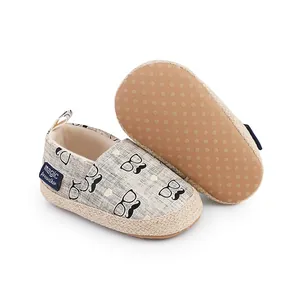 Chaussures bébé marche printemps automne imprimé moustache et semelle anti-dérapante