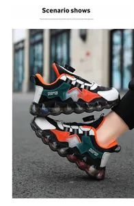 Detailed outdoor view of kids waterproof sneakers with rotary buckle closure