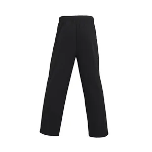 Rückansicht einer lockeren schwarzen Sporthose für Herren mit elastischem Bund und Stoff
