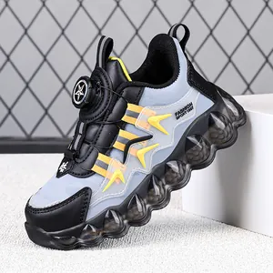 Kids Rotary Buckle Sneakers Waterproof Warm Non-slip Sports Shoes For Boys Girls Outdoor Running Shoes