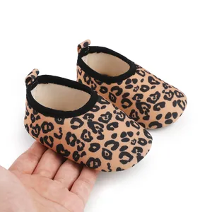 Zapatos de Primeros Pasos para Bebé Niña con Estampado de Leopardo Tela de Algodón Suela Blanda Antideslizante Interior