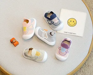 Detailed view of assorted colors for breathable baby fly-knit soft-sole shoes
