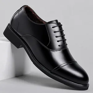 Scarpe Formale in Pelle da Uomo Business Punta Dritta Stringate Stile Britannico Foderate in Pile Scarpe Oxford per Matrimonio