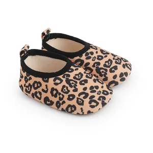 Infant Baby Walking Shoes Leopard Print Soft Sole Breathable Linen Toddler Shoes Non-Slip First Walkers For Baby Girls Casual Indoor Shoes