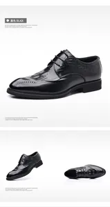Detailansichten von schwarzen Herren-Brogue-Lederschuhen mit Krokodilprägung in Nahaufnahme