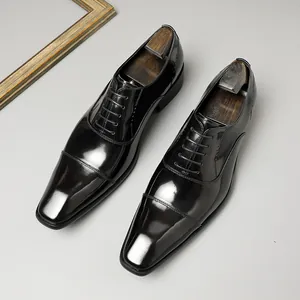 Herren Business Formell Cap-Toe Lederschuhe Italienischer Stil Rindsleder Schweinsleder Futter Gummisohle Oxfords
